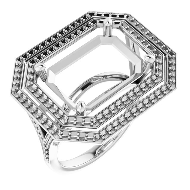 Double Halo-Style Engagement Ring