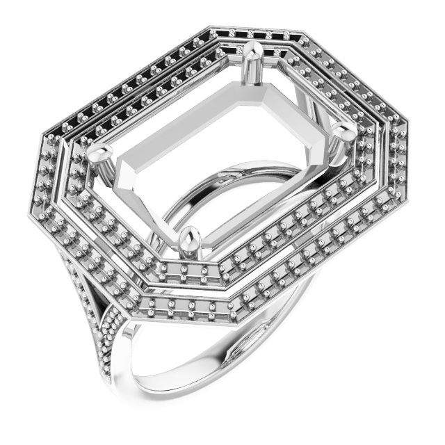 Double Halo-Style Engagement Ring