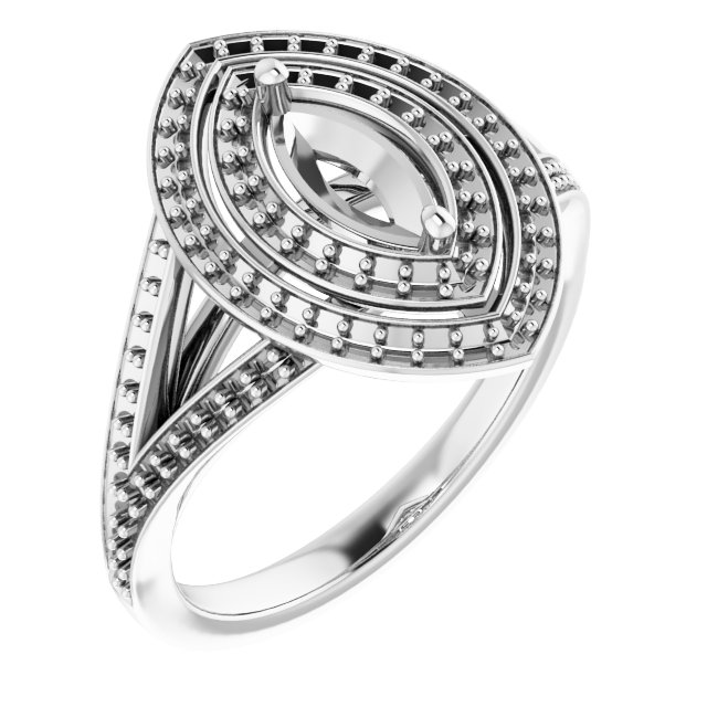 Double Halo-Style Engagement Ring