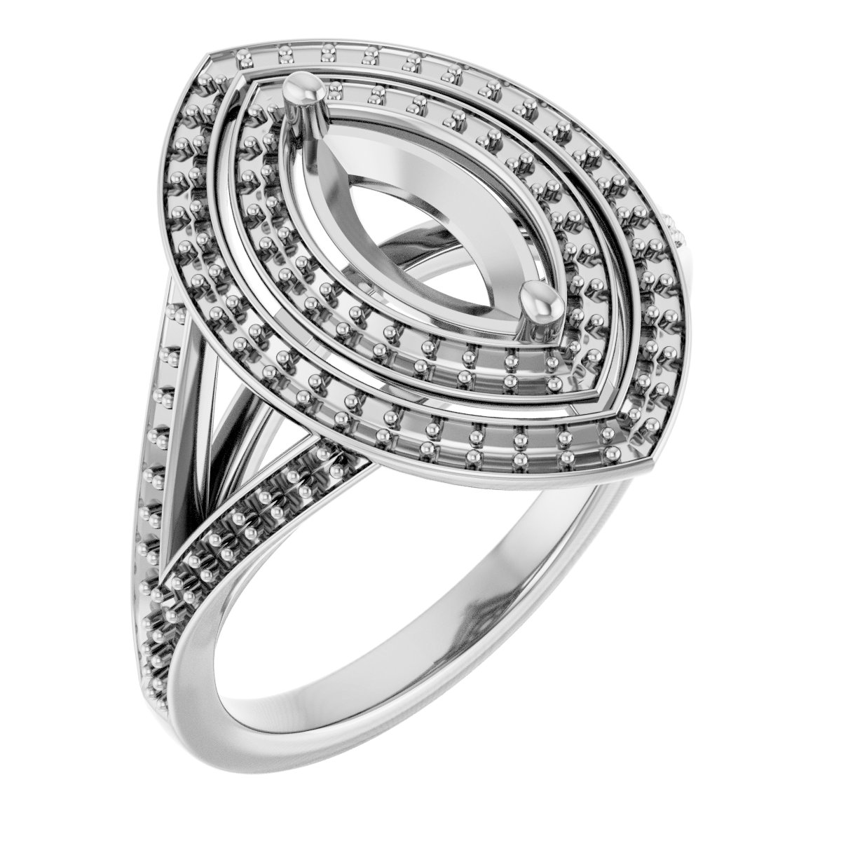 Double Halo-Style Engagement Ring