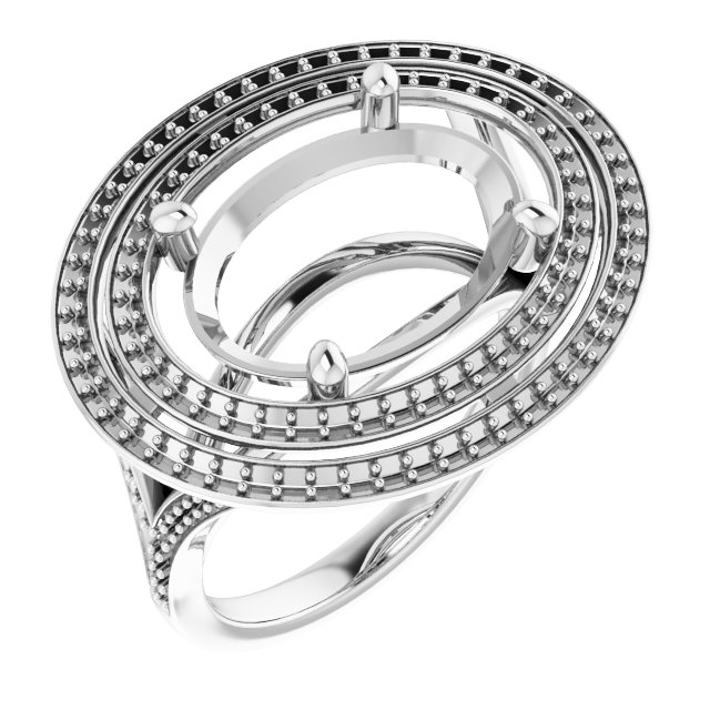 Double Halo-Style Engagement Ring