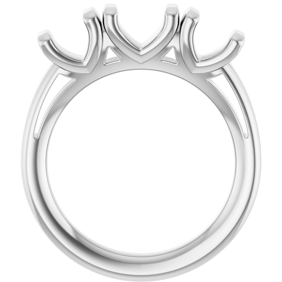 7 mm Square Engagement Ring Mounting view 2