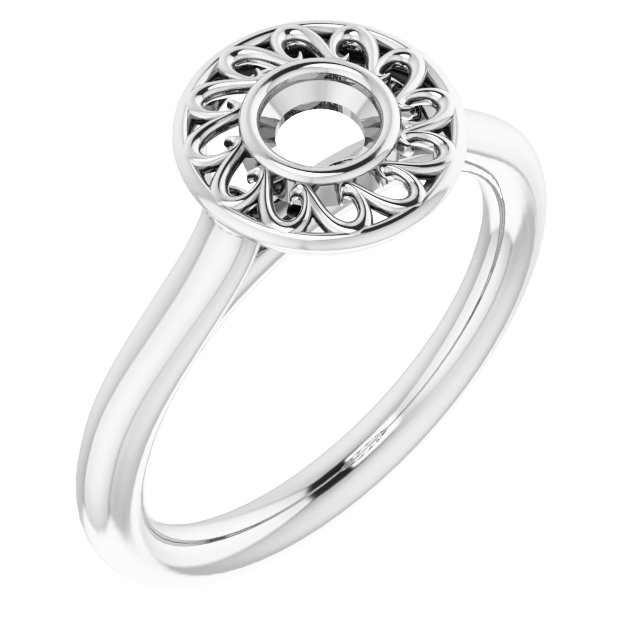 Sculptural Bezel-Set Solitaire Ring