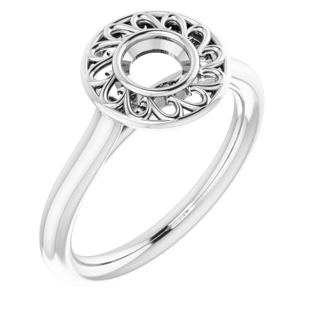 Sculptural Bezel-Set Solitaire Ring