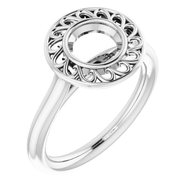 Sculptural Bezel-Set Solitaire Ring