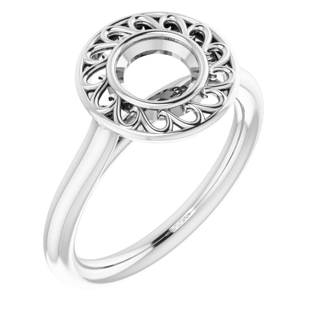 Sculptural Bezel-Set Solitaire Ring