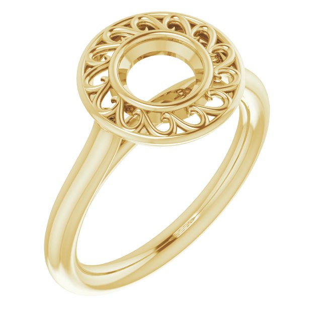 Sculptural Bezel-Set Solitaire Ring