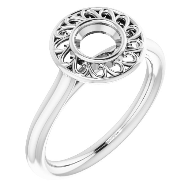 Sculptural Bezel-Set Solitaire Ring