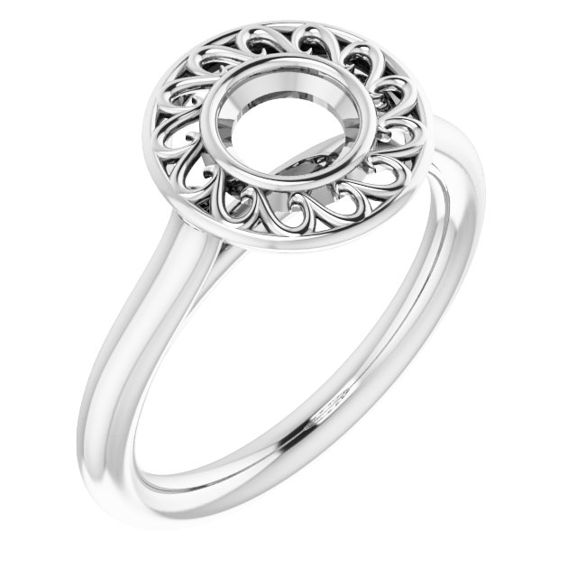 Sculptural Bezel-Set Solitaire Ring