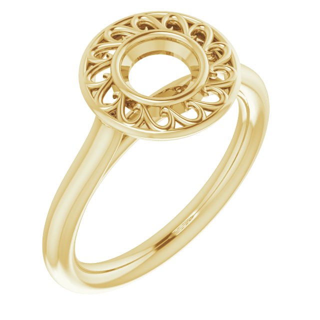 Sculptural Bezel-Set Solitaire Ring