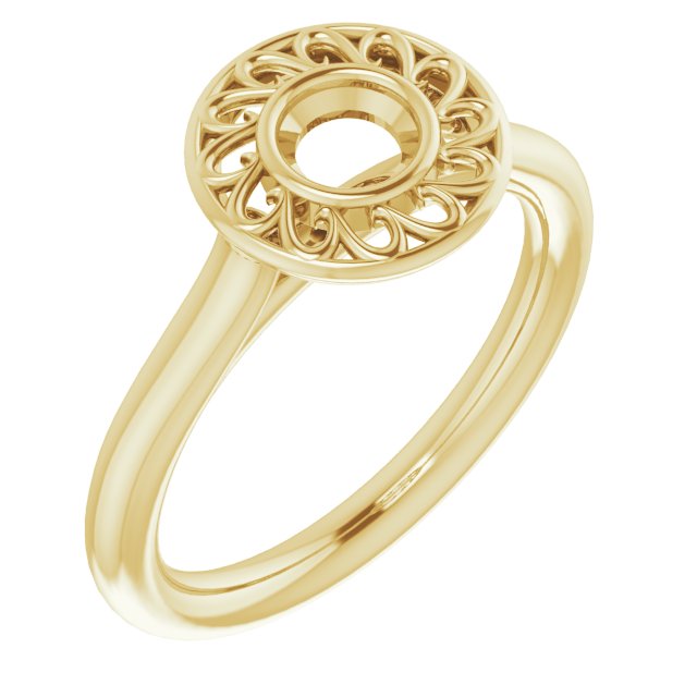 Sculptural Bezel-Set Solitaire Ring