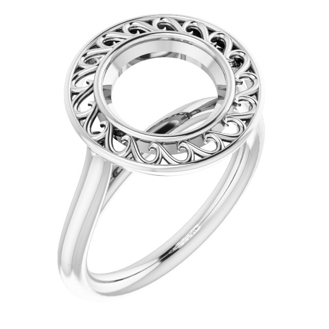 Sculptural Bezel-Set Solitaire Ring