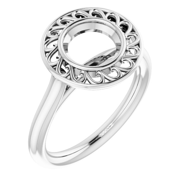 Sculptural Bezel-Set Solitaire Ring