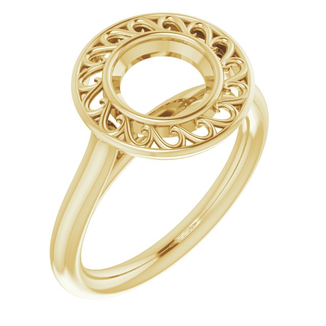 Sculptural Bezel-Set Solitaire Ring