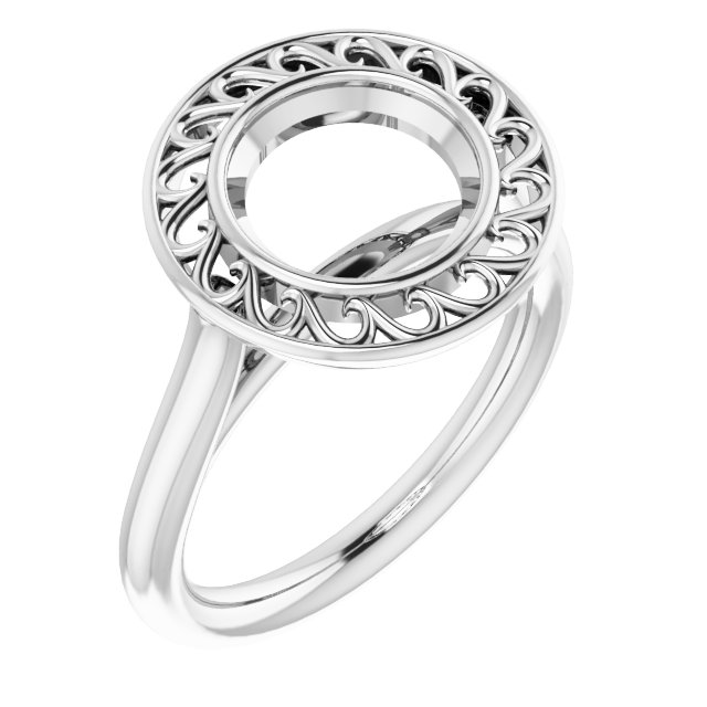 Sculptural Bezel-Set Solitaire Ring