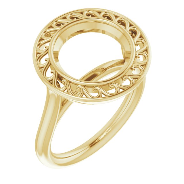 Sculptural Bezel-Set Solitaire Ring