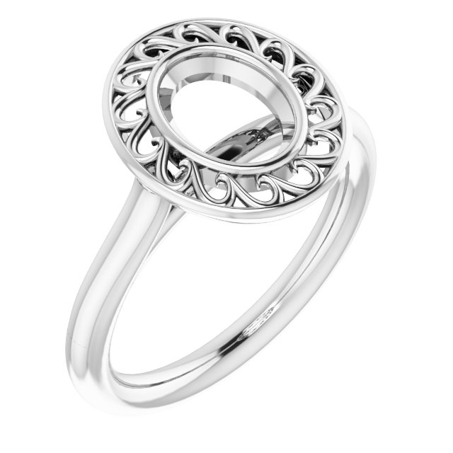 Sculptural Bezel-Set Solitaire Ring