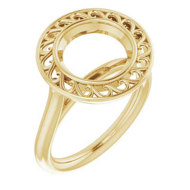 Sculptural Bezel-Set Solitaire Ring