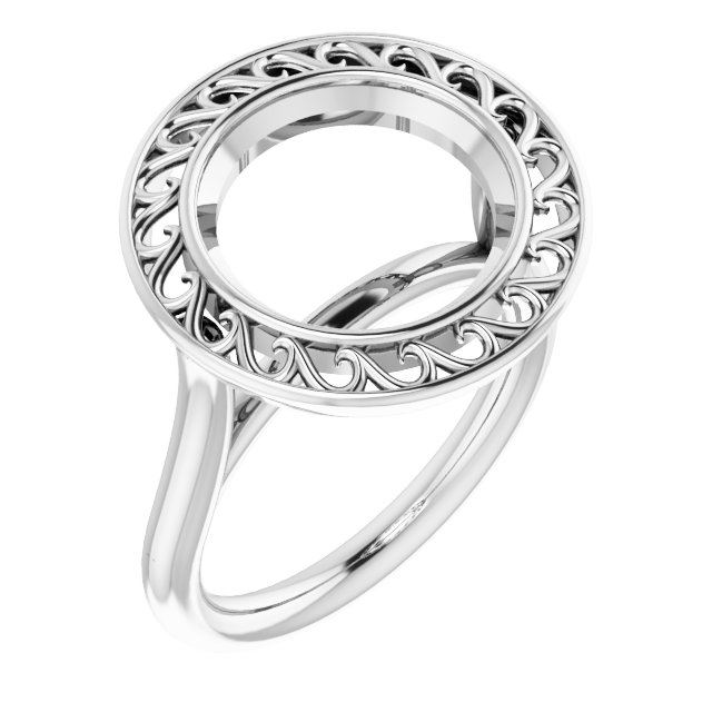 Sculptural Bezel-Set Solitaire Ring