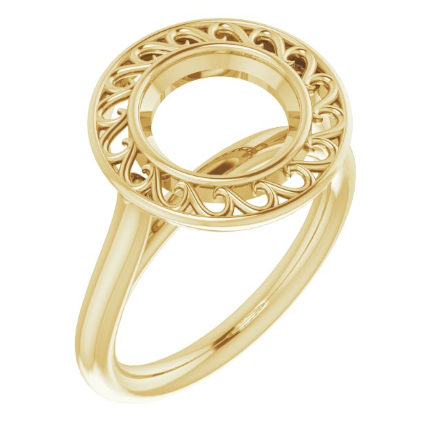 Sculptural Bezel-Set Solitaire Ring