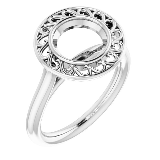 Sculptural Bezel-Set Solitaire Ring