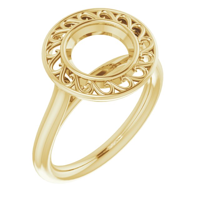 Sculptural Bezel-Set Solitaire Ring