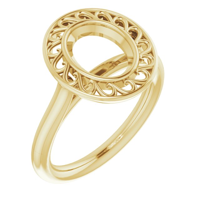 Sculptural Bezel-Set Solitaire Ring