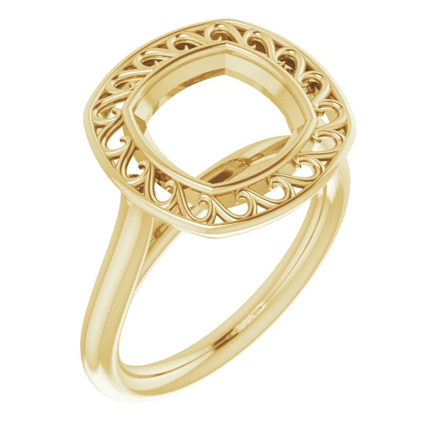 Sculptural Bezel-Set Solitaire Ring
