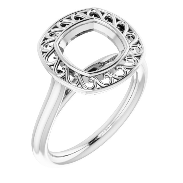 Sculptural Bezel-Set Solitaire Ring