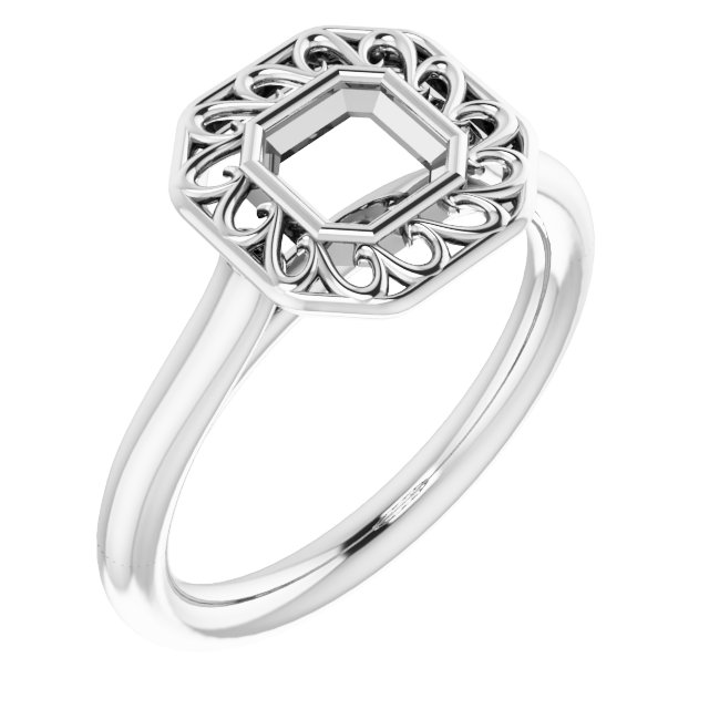 Sculptural Bezel-Set Solitaire Ring