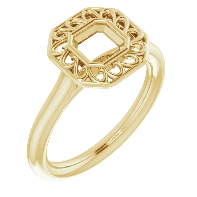 Sculptural Bezel-Set Solitaire Ring