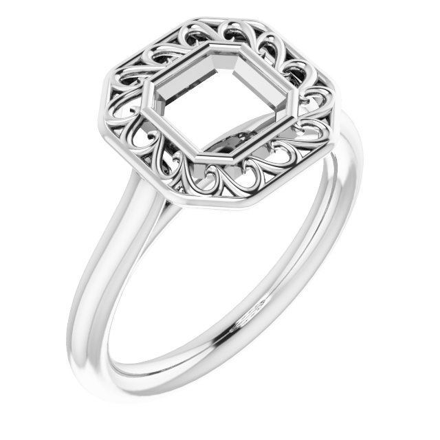 Sculptural Bezel-Set Solitaire Ring