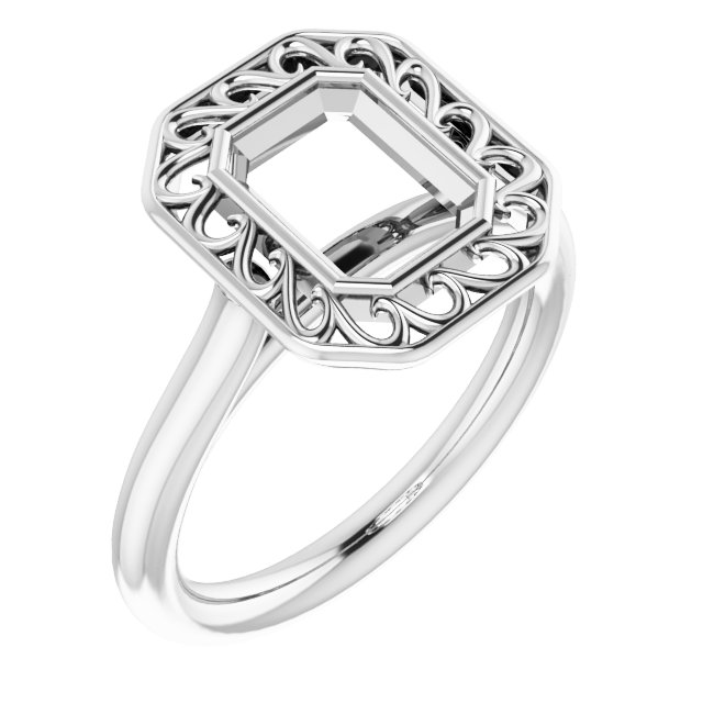 Sculptural Bezel-Set Solitaire Ring