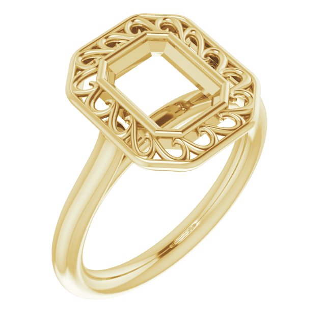 Sculptural Bezel-Set Solitaire Ring