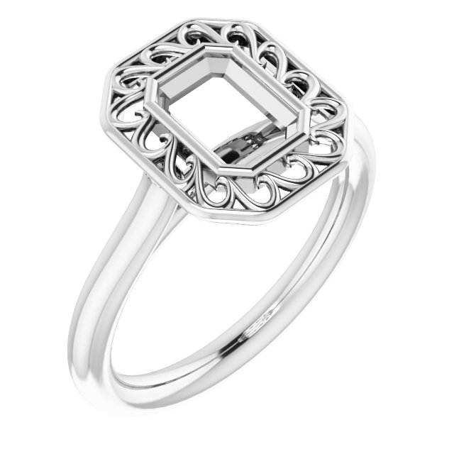 Sculptural Bezel-Set Solitaire Ring