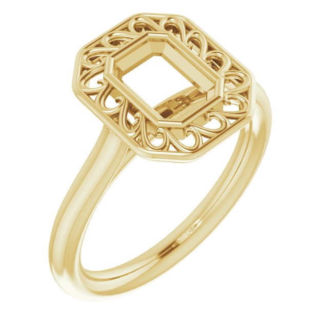 Sculptural Bezel-Set Solitaire Ring