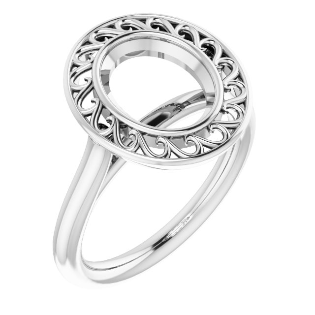 Sculptural Bezel-Set Solitaire Ring