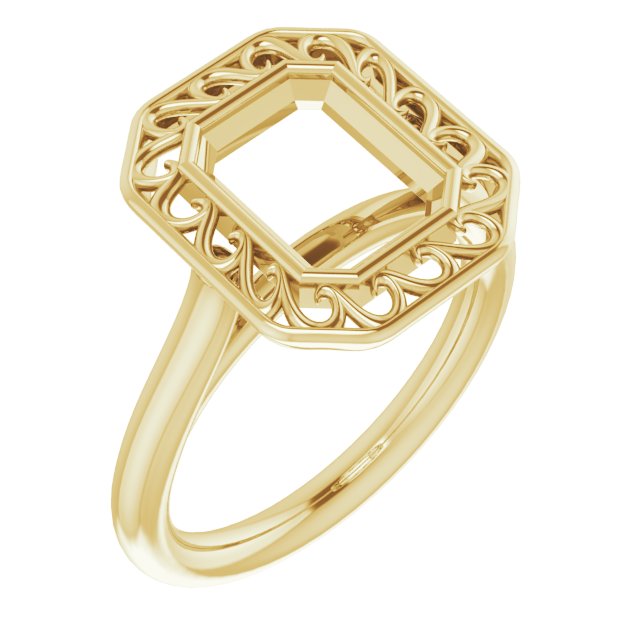 Sculptural Bezel-Set Solitaire Ring