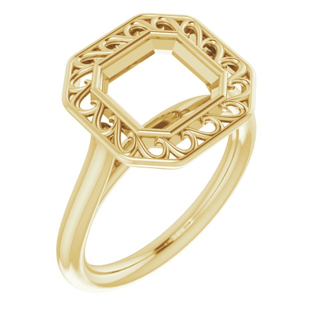 Sculptural Bezel-Set Solitaire Ring