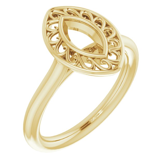 Sculptural Bezel-Set Solitaire Ring