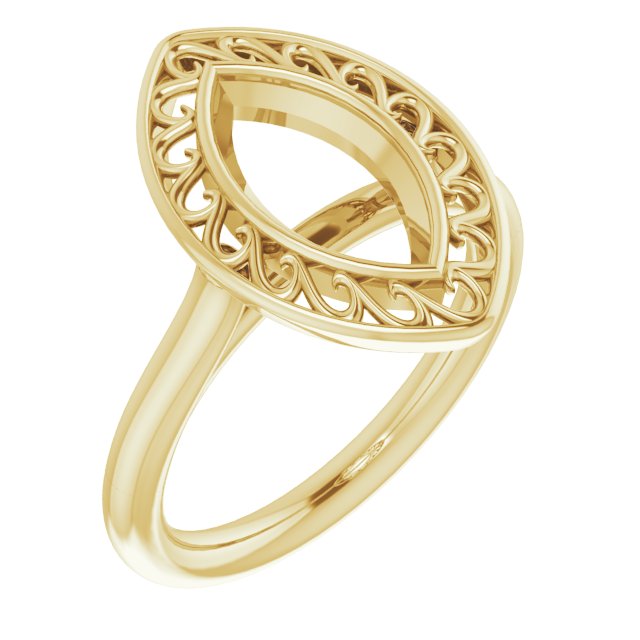 Sculptural Bezel-Set Solitaire Ring