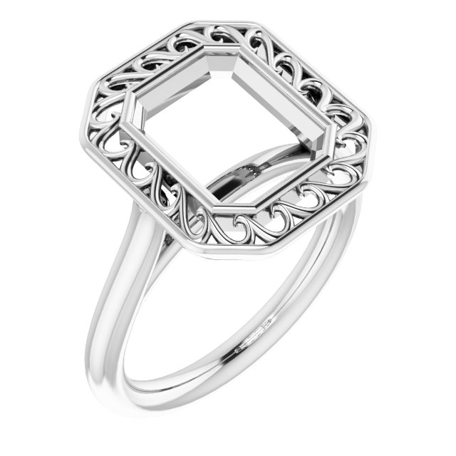 Sculptural Bezel-Set Solitaire Ring