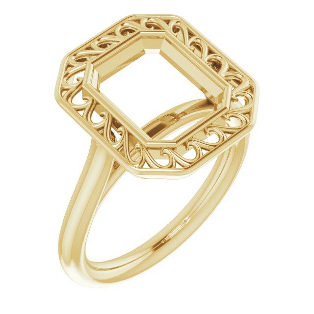 Sculptural Bezel-Set Solitaire Ring