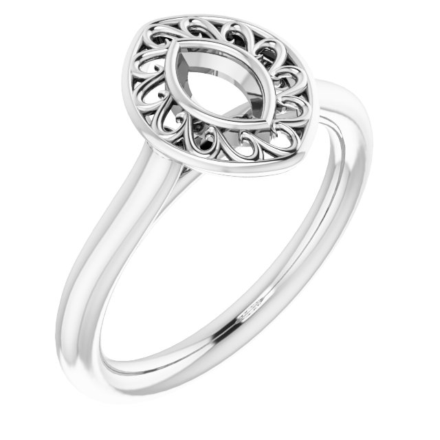 Sculptural Bezel-Set Solitaire Ring