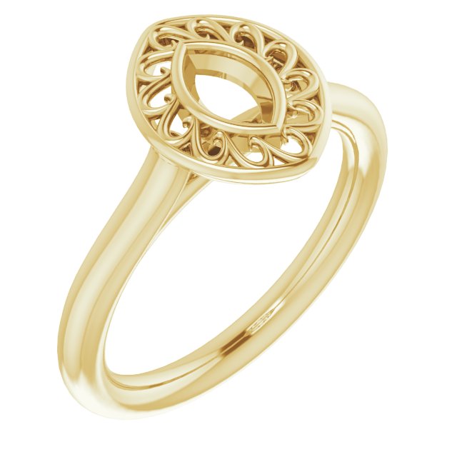 Sculptural Bezel-Set Solitaire Ring