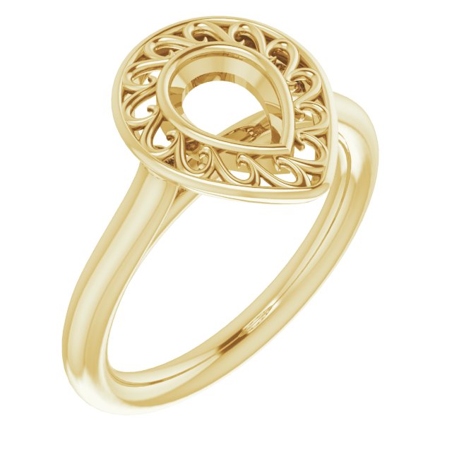 Sculptural Bezel-Set Solitaire Ring