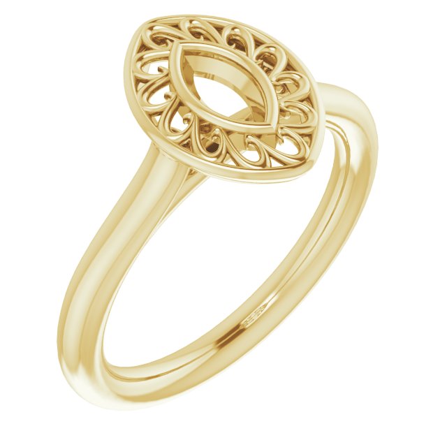 Sculptural Bezel-Set Solitaire Ring