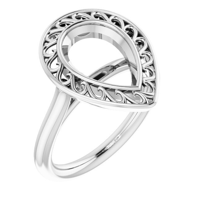 Sculptural Bezel-Set Solitaire Ring