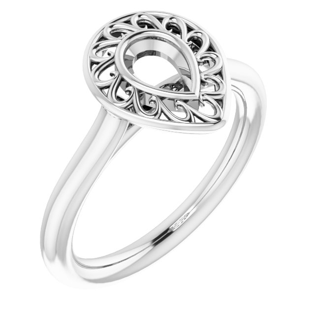 Sculptural Bezel-Set Solitaire Ring
