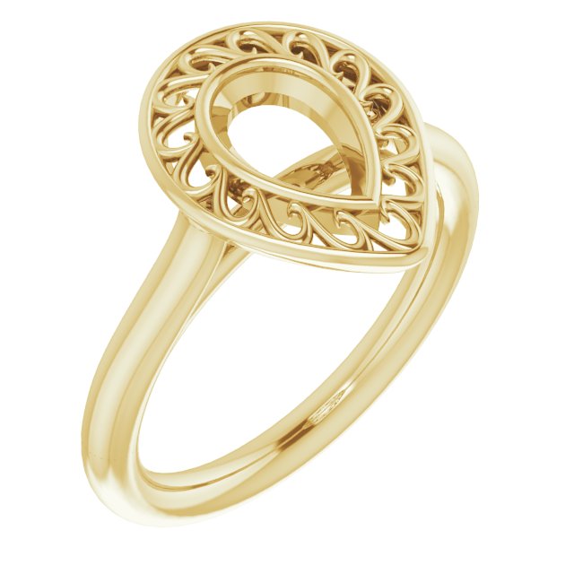 Sculptural Bezel-Set Solitaire Ring